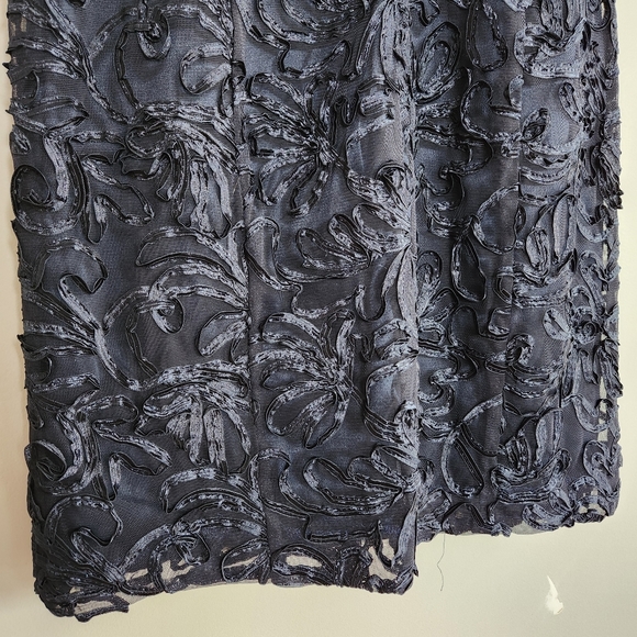 Stunning Navy Crystal Fitted Evening Dress - Picture 9 of 11